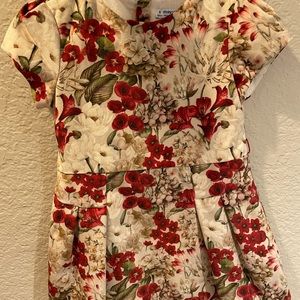 Mayoral Foral velvet dress